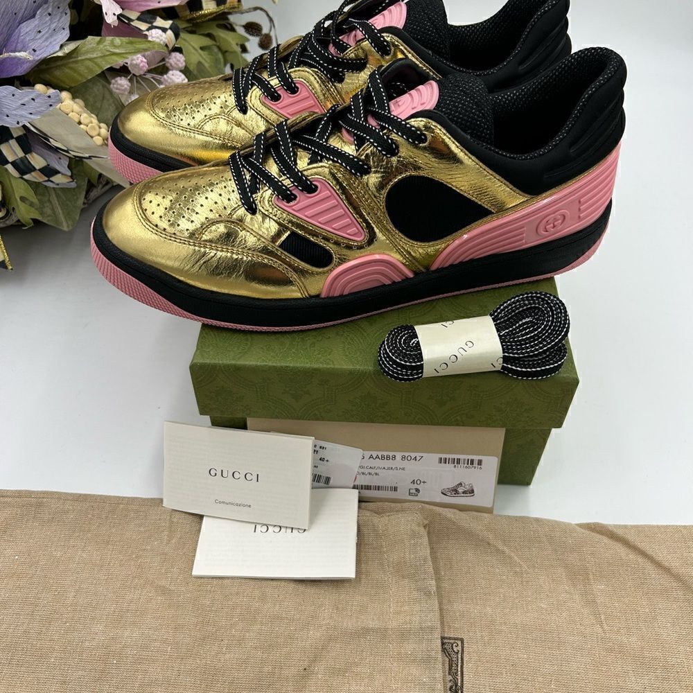 Women’s Gucci basket sneakers size 40.5 made in Italy - Picture 6 of 10